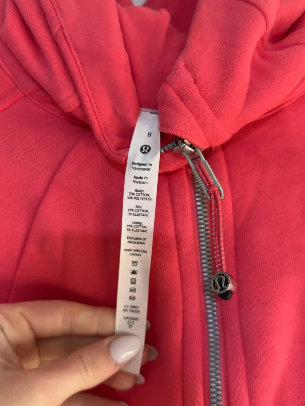 Women’s cropped pink Scuba Zip-Up Jacket